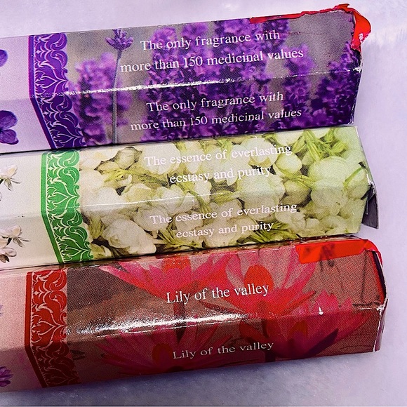 Floral Incense Set of 3 Lavender Jasmine Lily of the Valley 18 Sticks/Box NWT - Picture 3 of 7